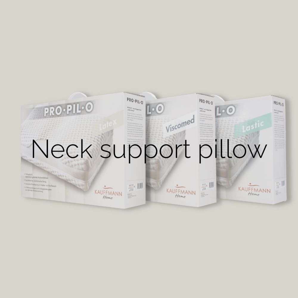 Packaging for the three Propilo neck support pillows. Image caption: ‘Neck support pillow’.