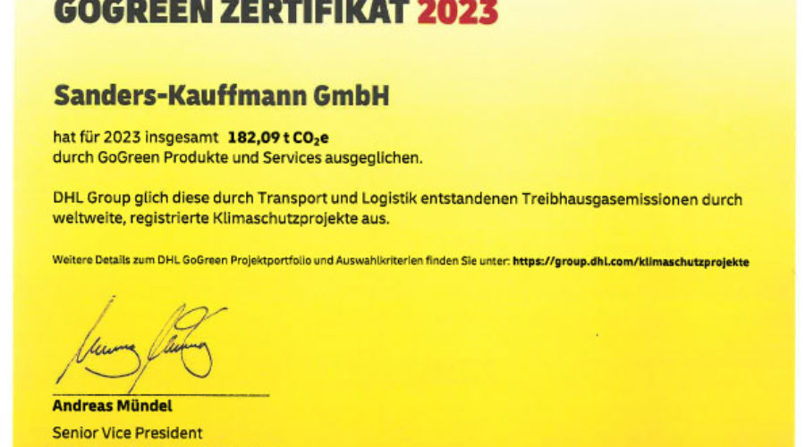 GoGreen Zertifikat 2023